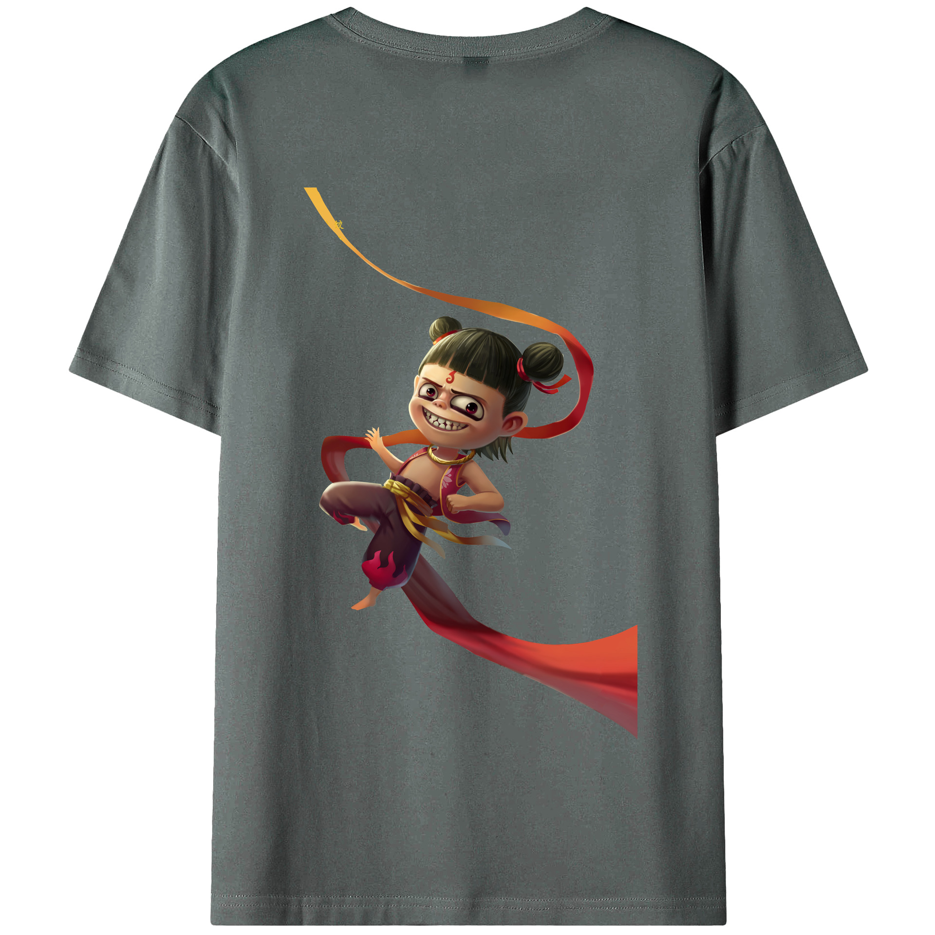 （画像用） Ne Zha 2 ナタ 魔童の大暴れ 綿100％半袖Tシャツ（背面プリント）